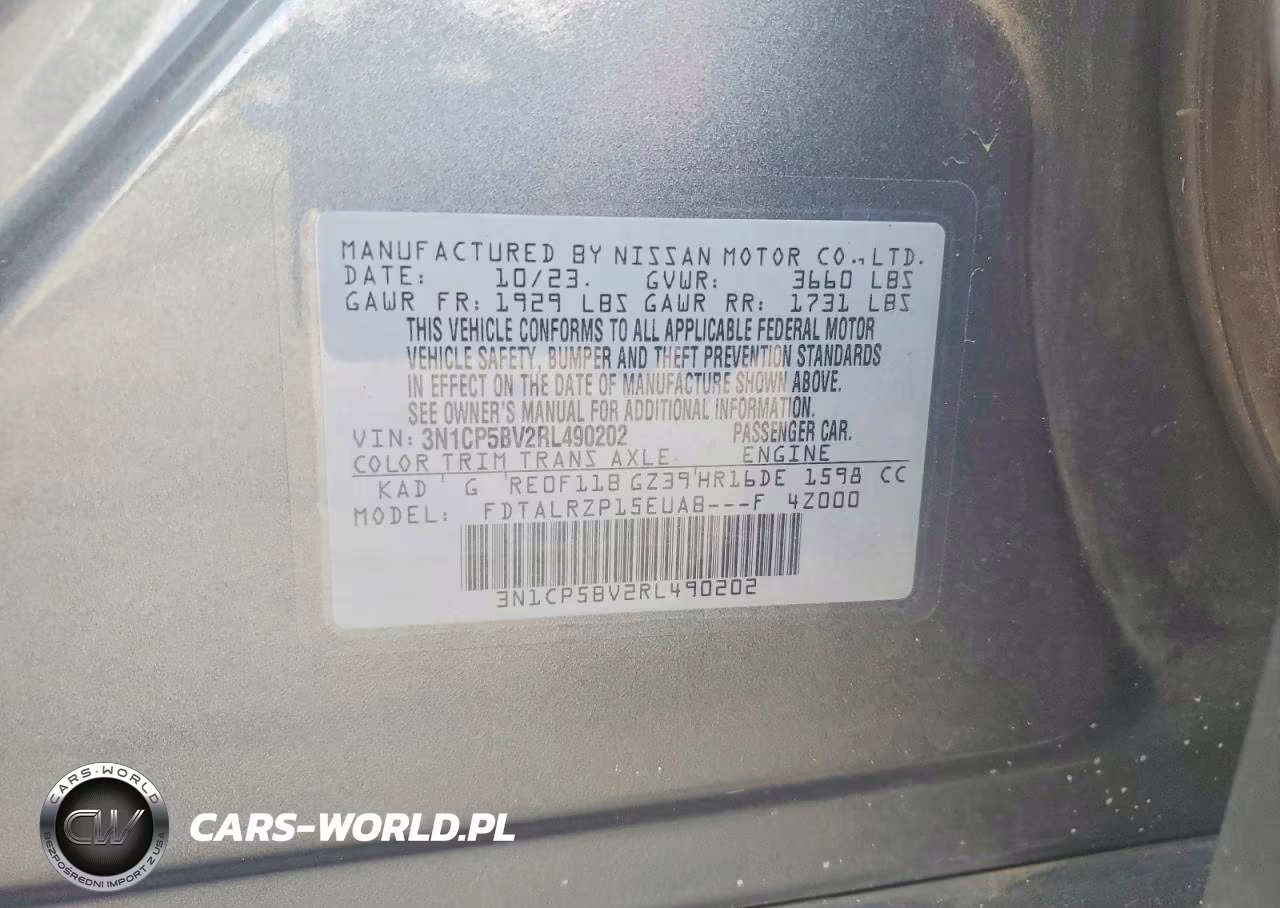 2024 Nissan Kicks S VIN:3N1CP5BV2RL490202 - 13