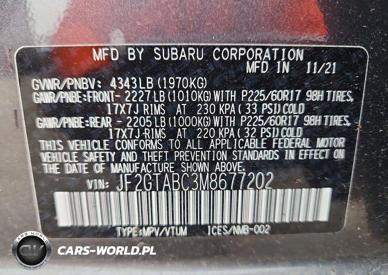 2021 Subaru Crosstrek VIN:JF2GTABC3M8677202 - 13