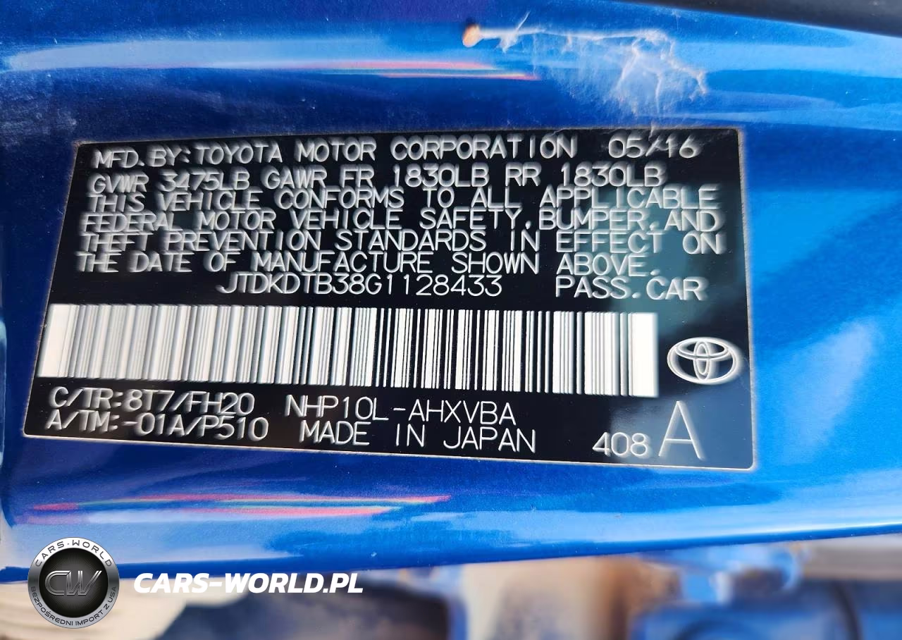 2016 Toyota Prius C One VIN:JTDKDTB38G1128433 - 12