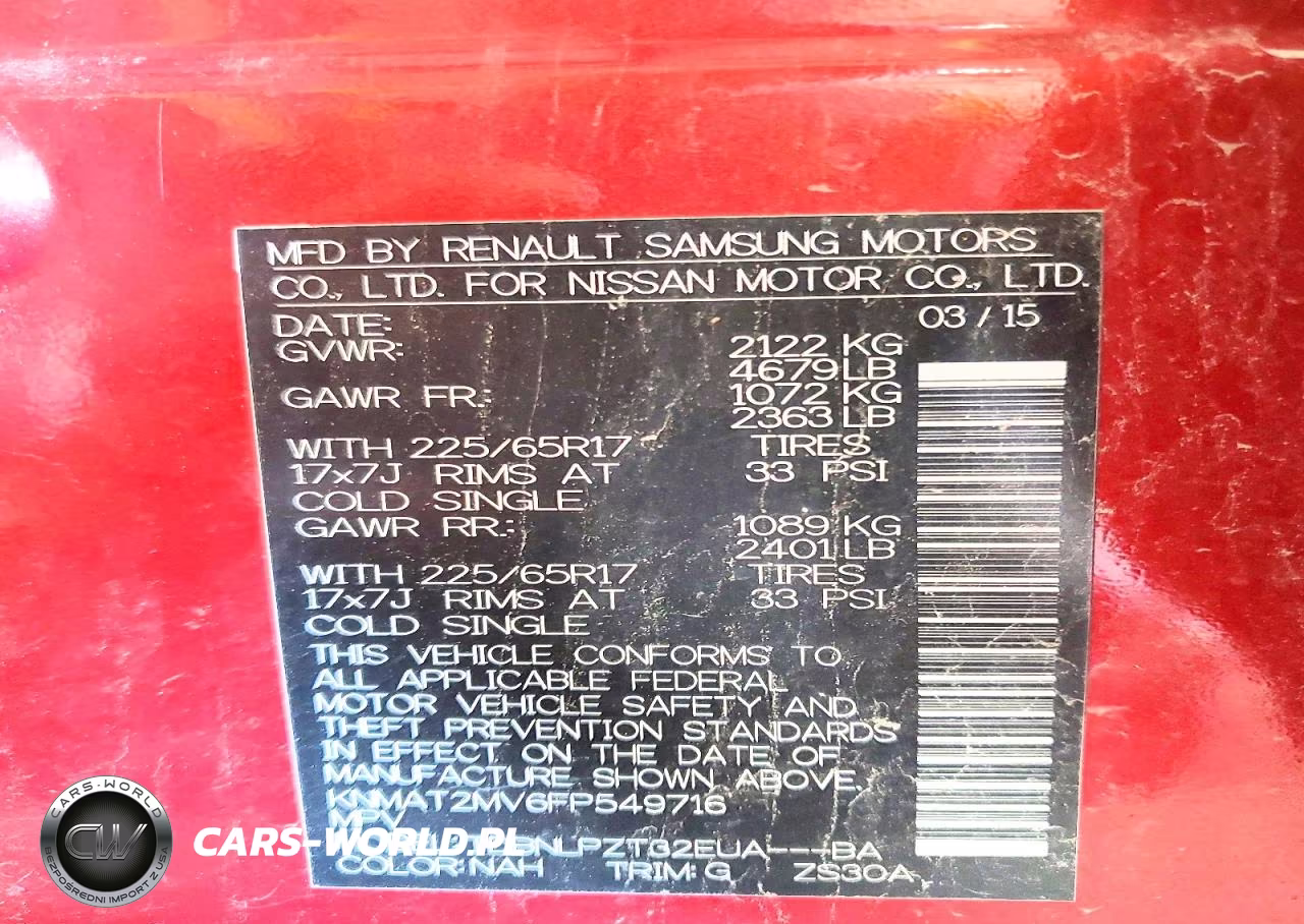 2015 Nissan Rogue S VIN:KNMAT2MV6FP549716 - 14