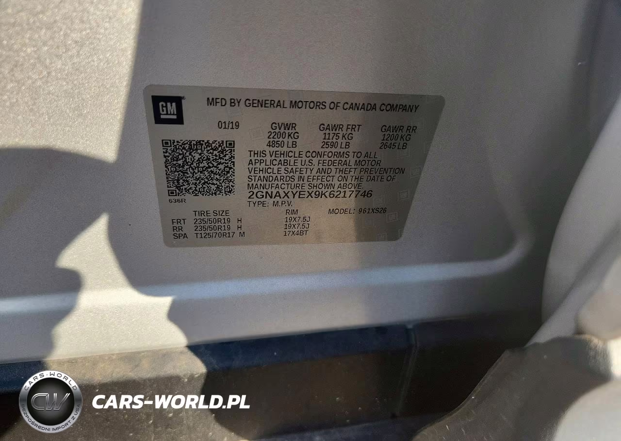 2019 Chevrolet Equinox Premier VIN:2GNAXYEX9K6217746 - 13
