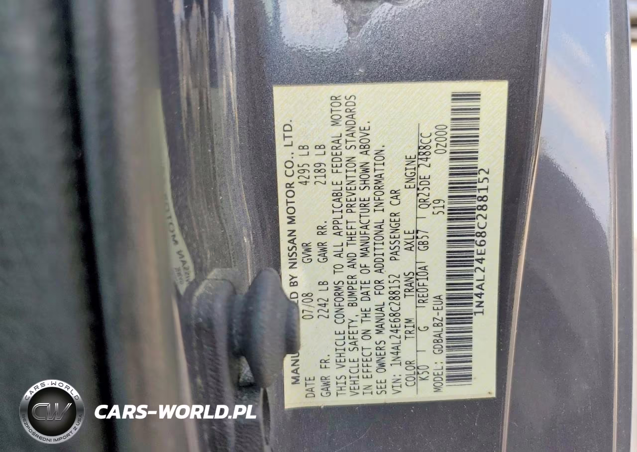 2008 Nissan Altima 2.5 S VIN:1N4AL24E68C288152 - 12