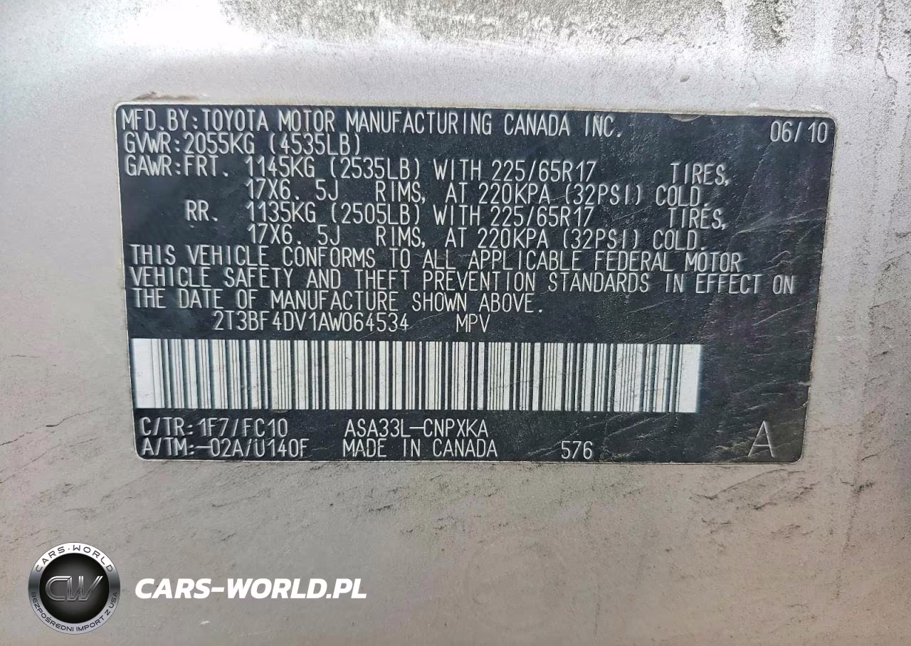 2010 Toyota Rav4 Base VIN:2T3BF4DV1AW064534 - 13