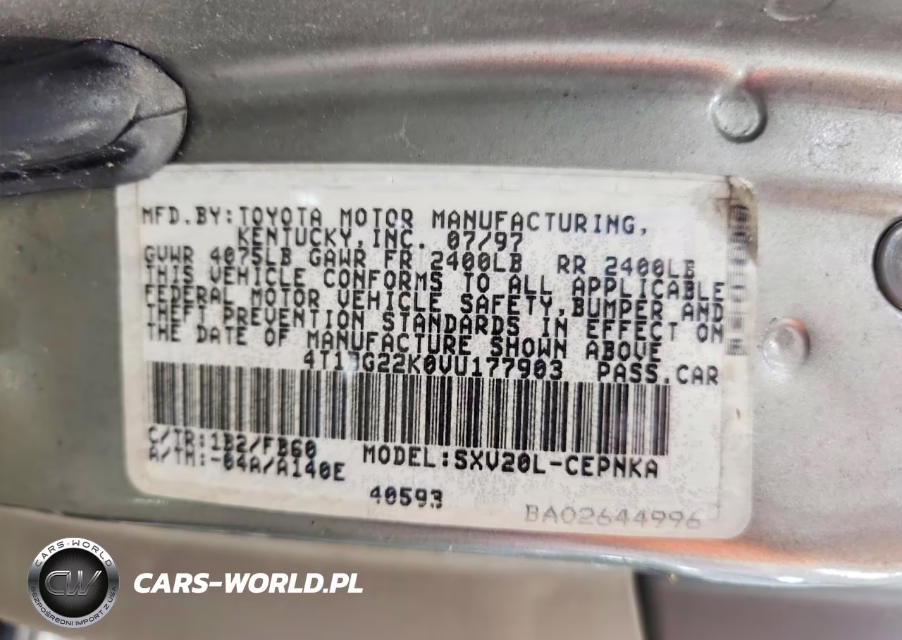 1997 Toyota Camry Le VIN:4T1BG22K0VU177903 - 13