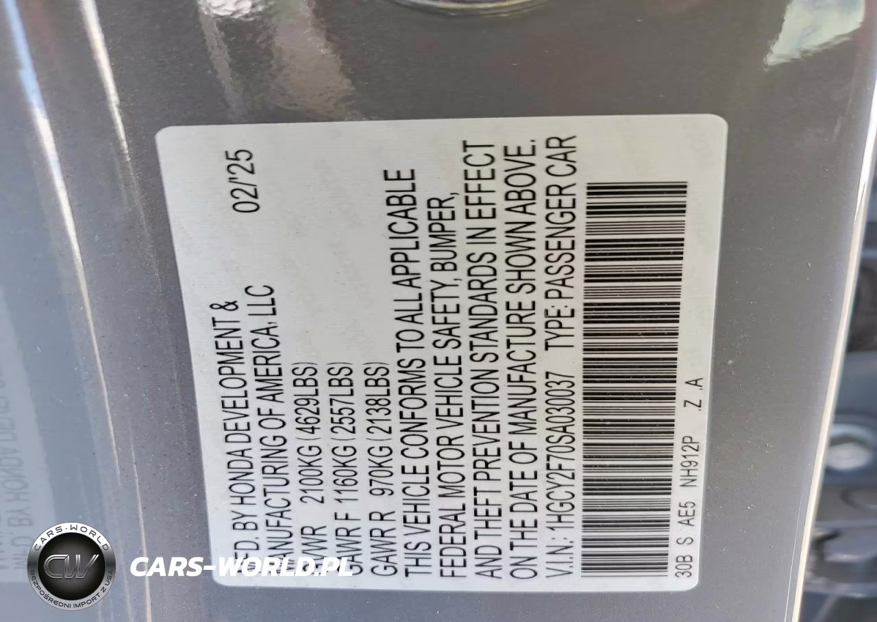 2025 Honda Accord Hybrid Sport-L VIN:1HGCY2F70SA030037 - 12