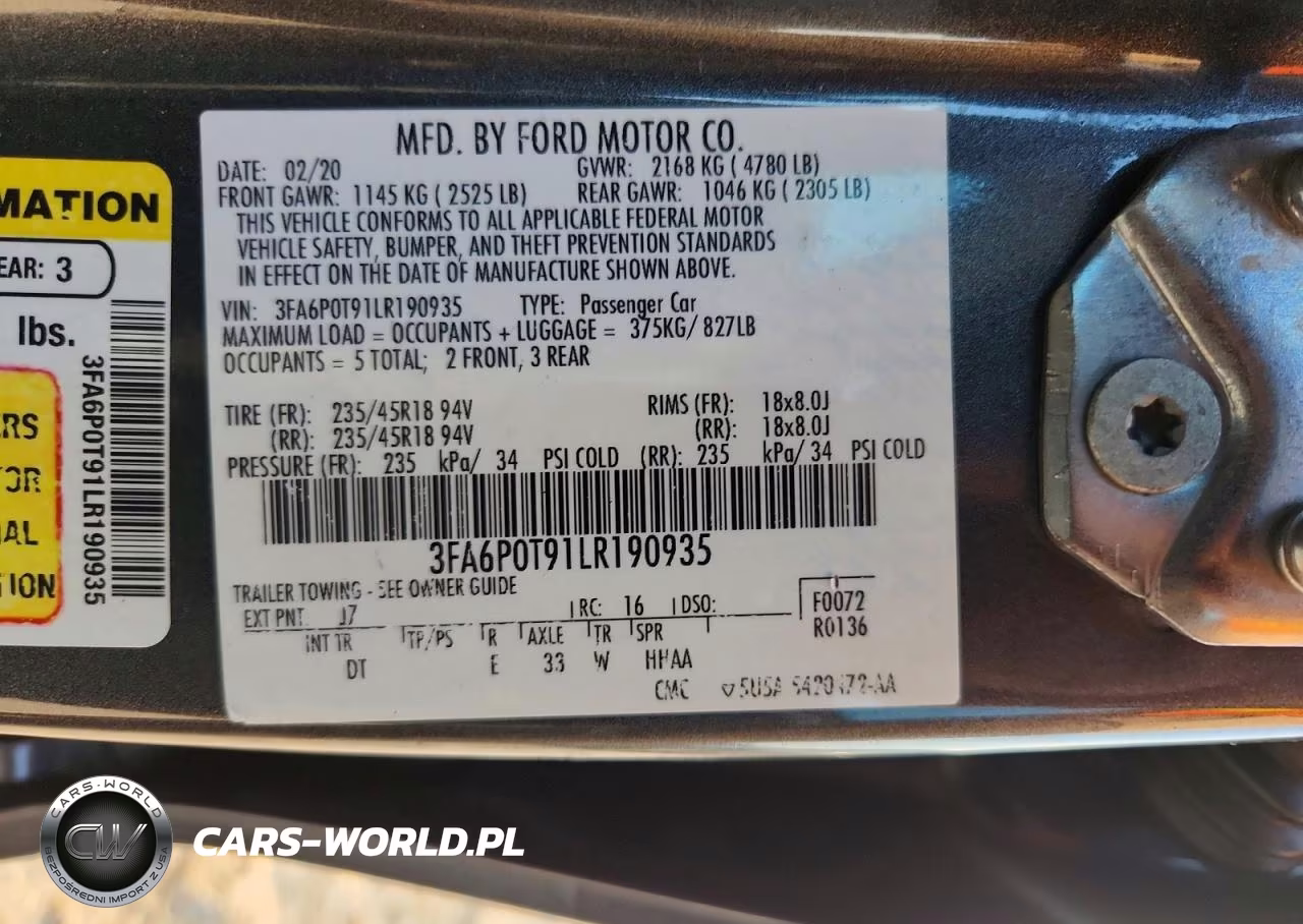 2020 Ford Fusion Se VIN:3FA6P0T91LR190935 - 12