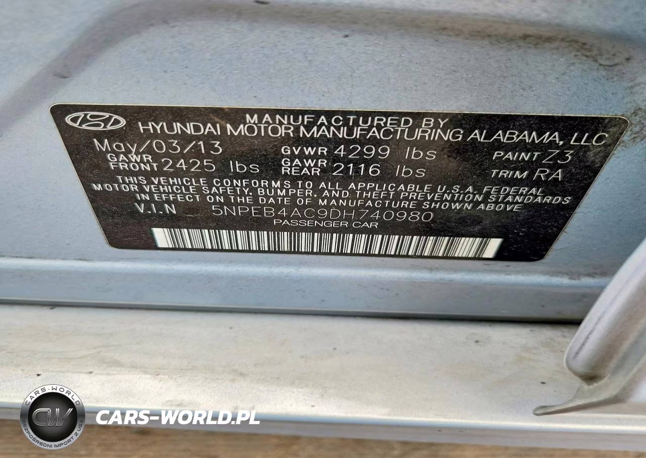 2013 Hyundai Sonata Gls VIN:5NPEB4AC9DH740980 - 13