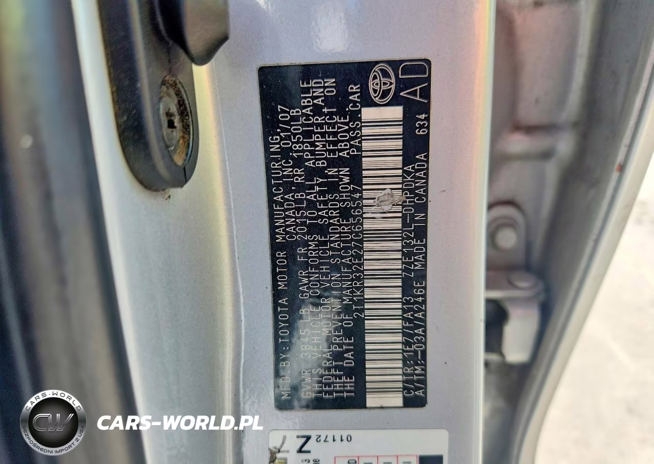 2007 Toyota Matrix Base VIN:2T1KR32E27C656547 - 12