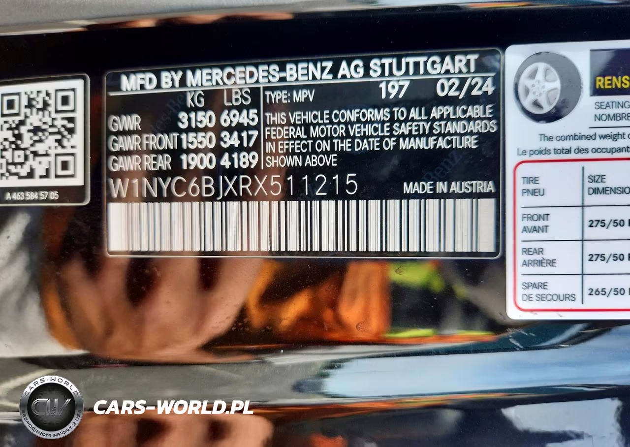 2024 Mercedes-Benz G 550 VIN:W1NYC6BJXRX511215 - 13