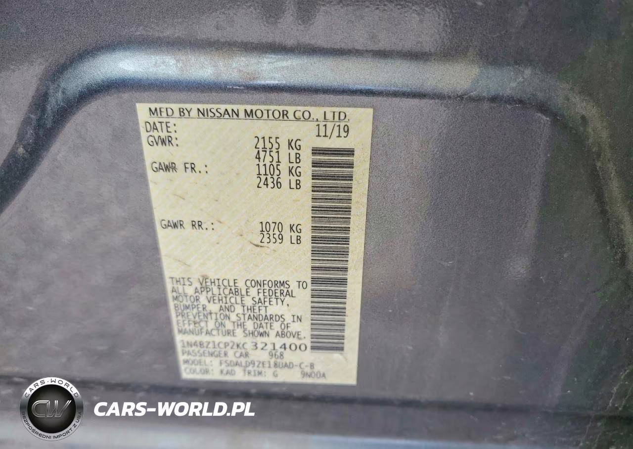 2019 Nissan Leaf Sv Plus VIN:1N4BZ1CP2KC321400 - 14