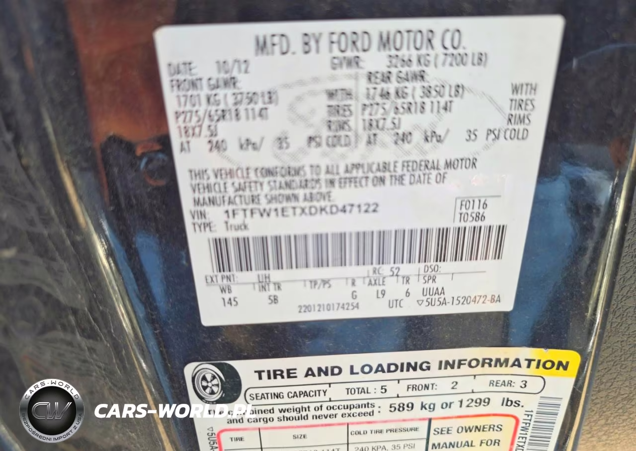 2013 Ford F150 Supercrew VIN:1FTFW1ETXDKD47122 - 10