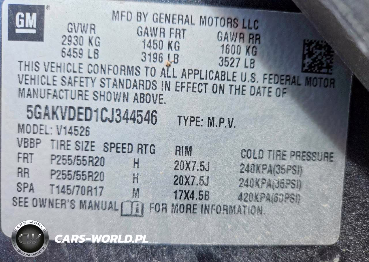 2012 Buick Enclave VIN:5GAKVDED1CJ344546 - 13