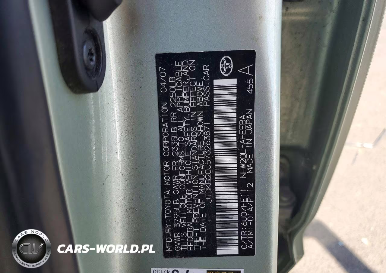 2007 Toyota Prius Base VIN:JTDKB20U573263871 - 12
