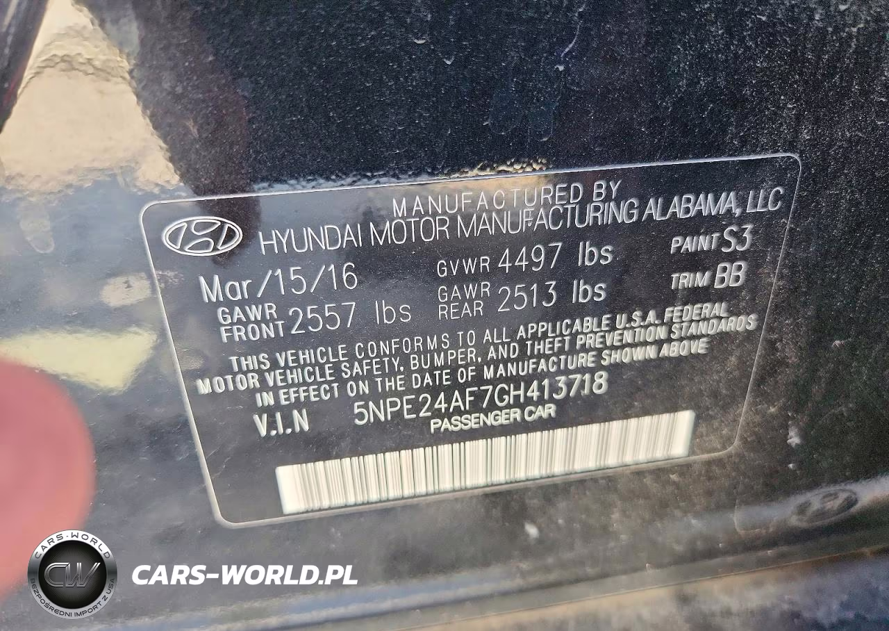 2016 Hyundai Sonata Se VIN:5NPE24AF7GH413718 - 12