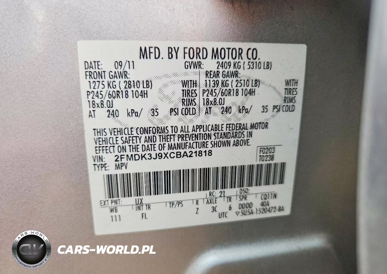 2012 Ford Edge Sel VIN:2FMDK3J9XCBA21818 - 13