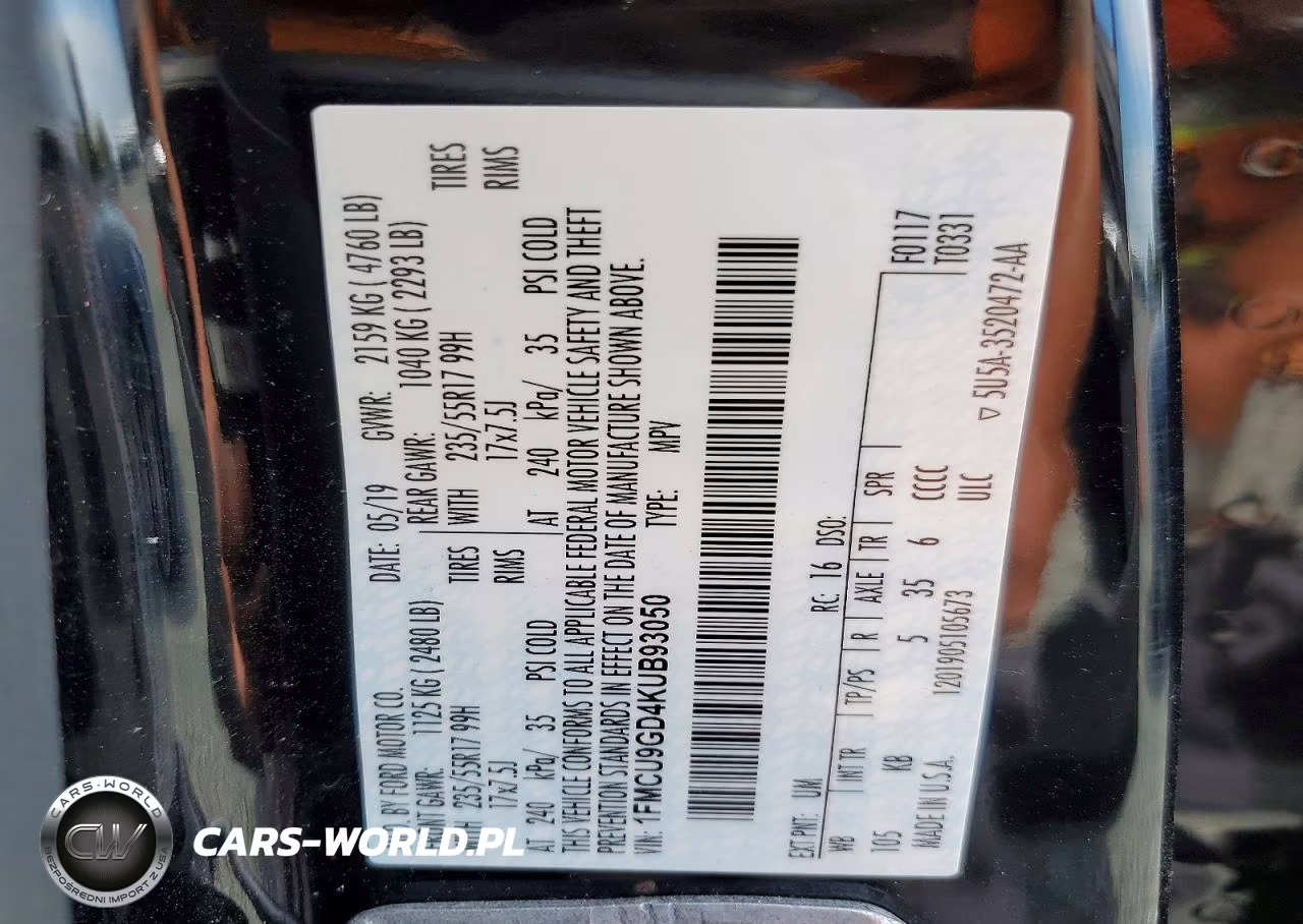 2019 Ford Escape Se VIN:1FMCU9GD4KUB93050 - 14