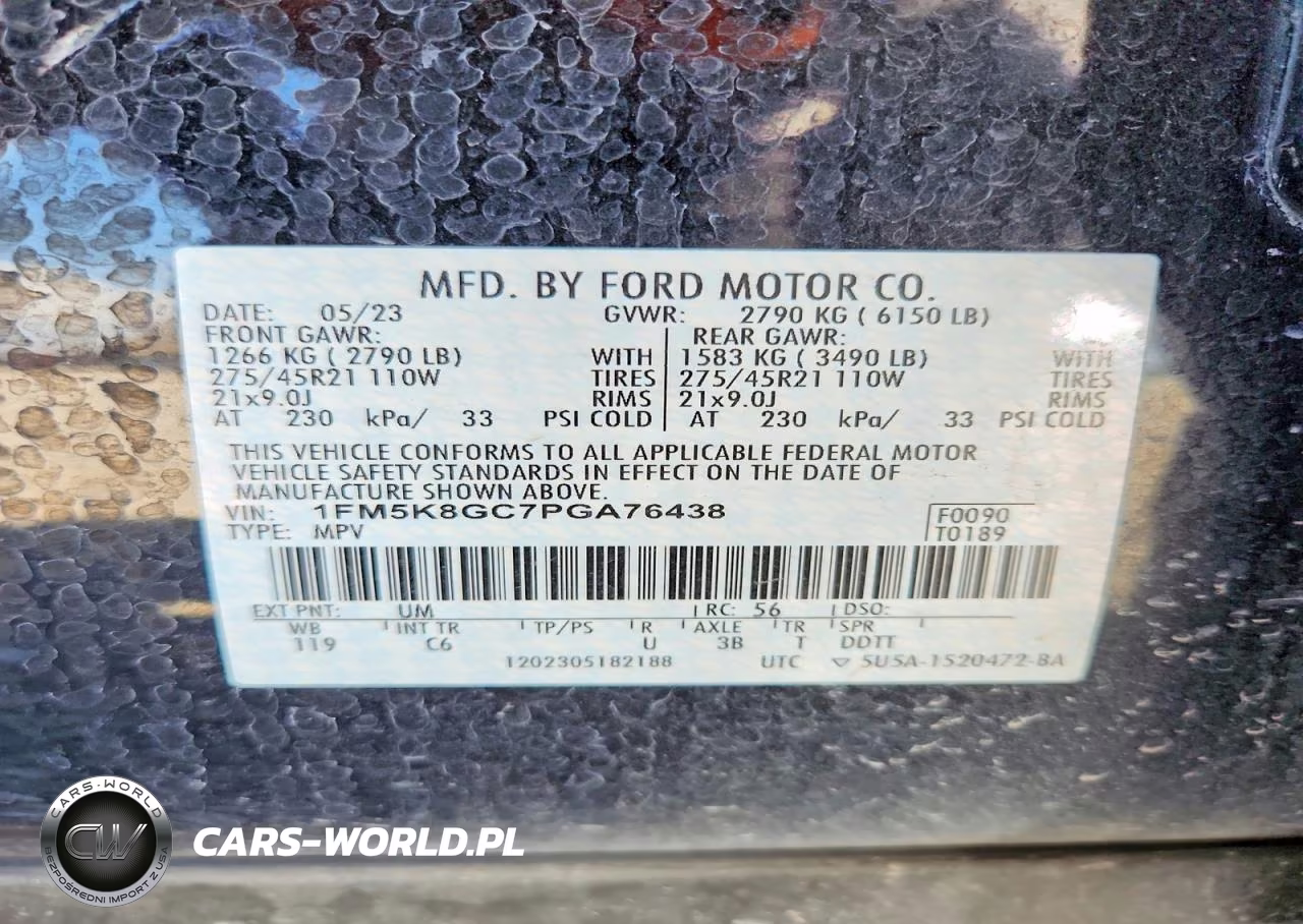 2023 Ford Explorer St VIN:1FM5K8GC7PGA76438 - 14