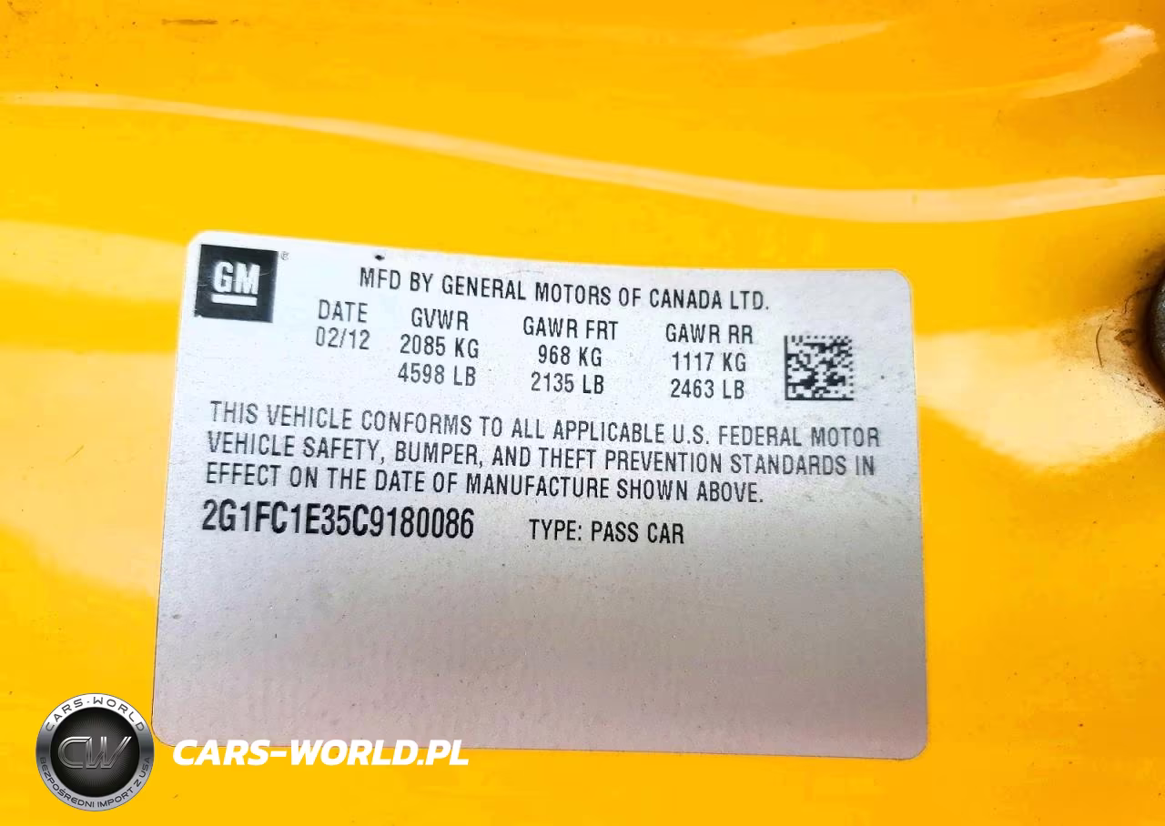 2012 Chevrolet Camaro Lt VIN:2G1FC1E35C9180086 - 12