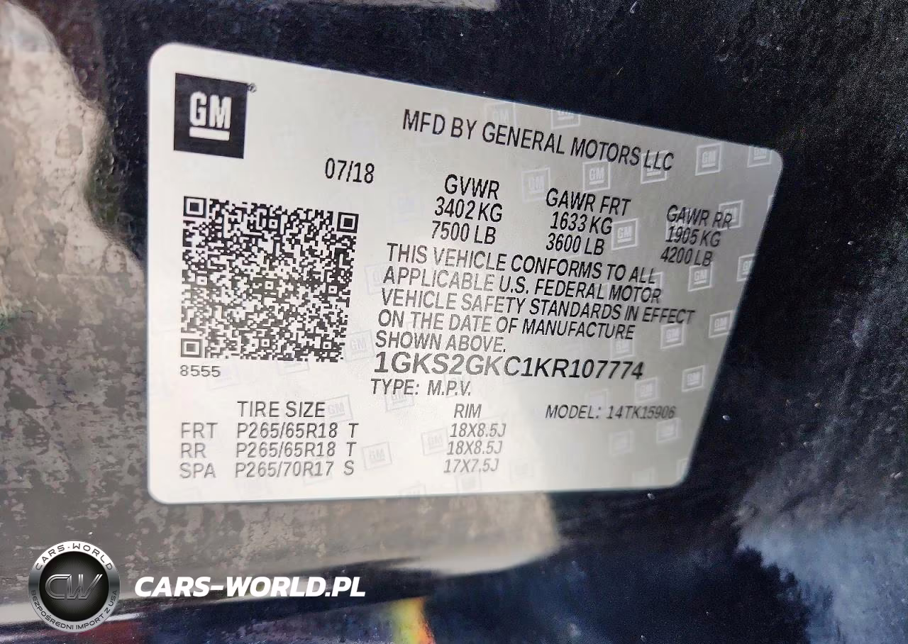 2019 GMC Yukon Xl K1500 Slt VIN:1GKS2GKC1KR107774 - 13