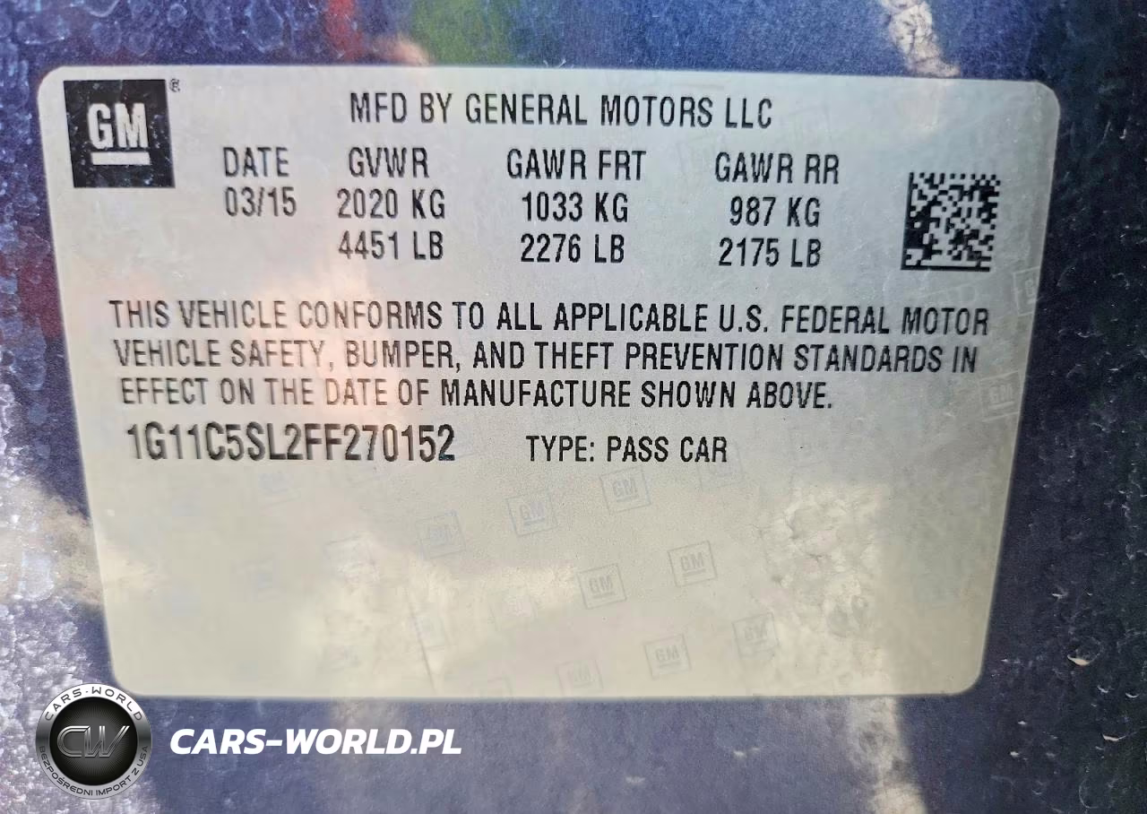 2015 Chevrolet Malibu 1Lt VIN:1G11C5SL2FF270152 - 12