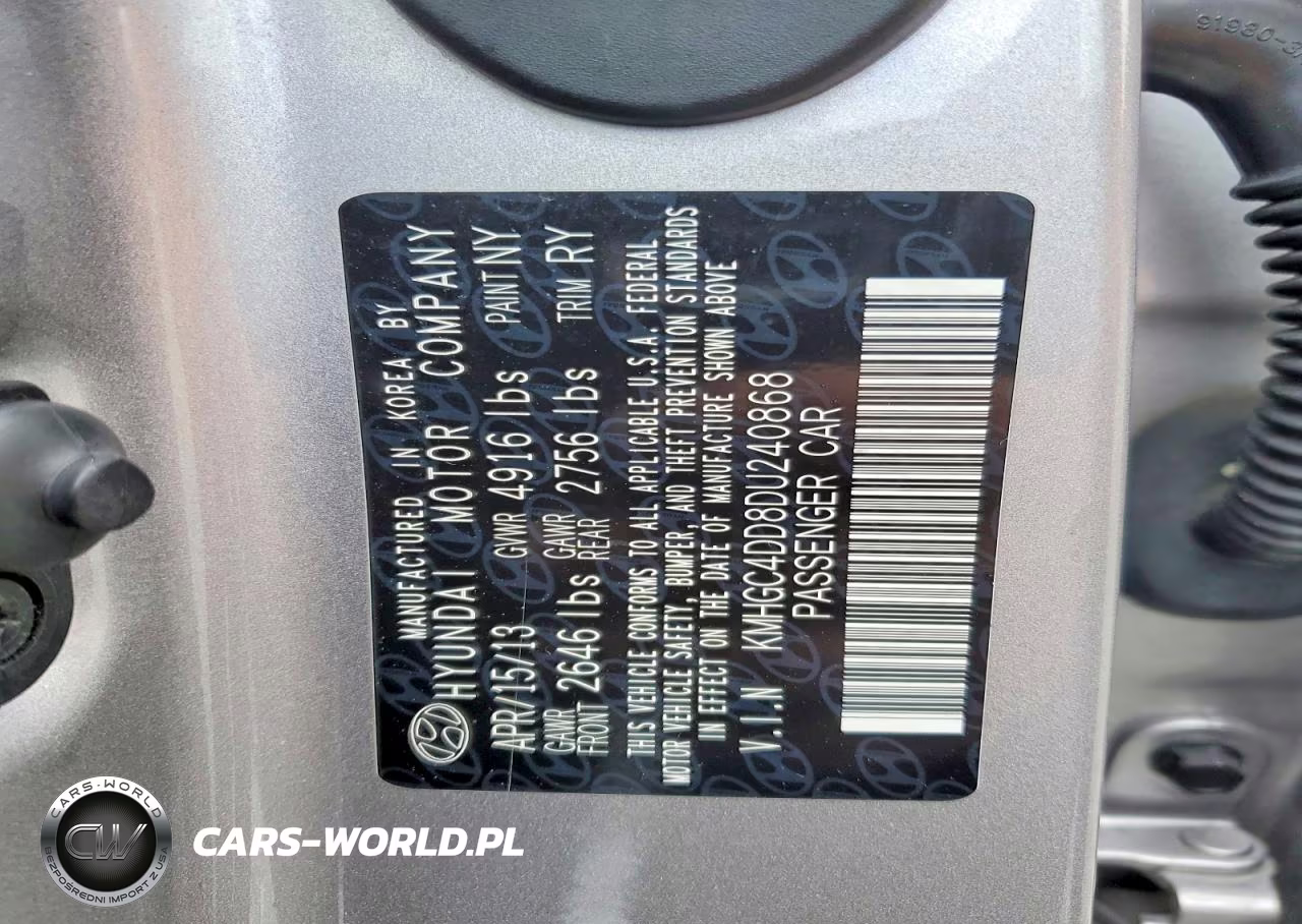 2013 Hyundai Genesis 3.8L VIN:KMHGC4DD8DU240868 - 13