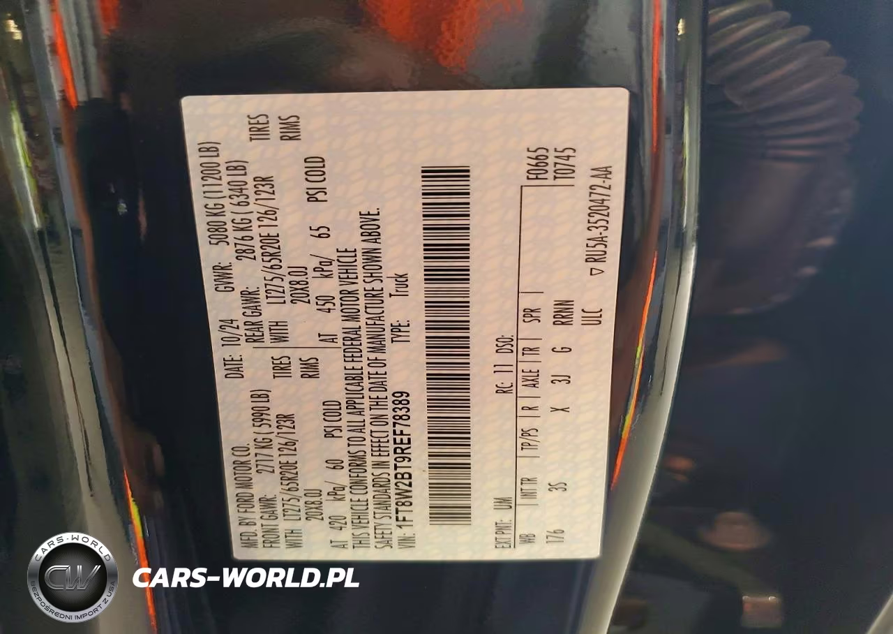 2024 Ford F250 Super Duty VIN:1FT8W2BT9REF78389 - 13