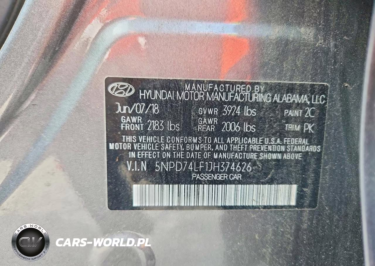 2018 Hyundai Elantra Se VIN:5NPD74LF1JH374626 - 12