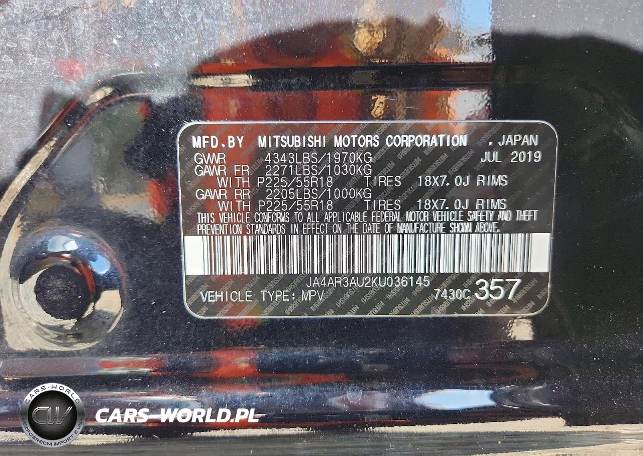 2019 Mitsubishi Outlander Sport Es VIN:JA4AR3AU2KU036145 - 13