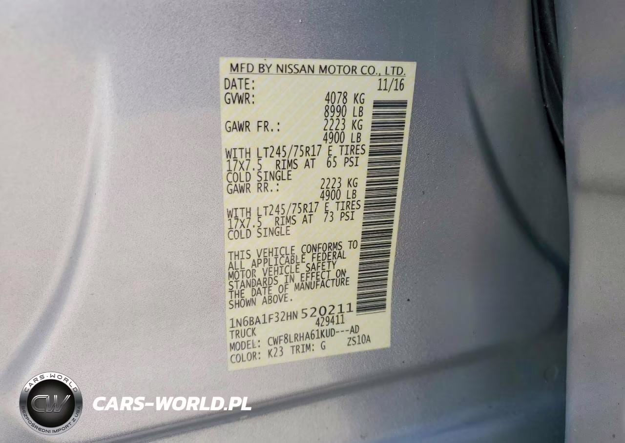 2017 Nissan Titan Xd S VIN:1N6BA1F32HN520211 - 12