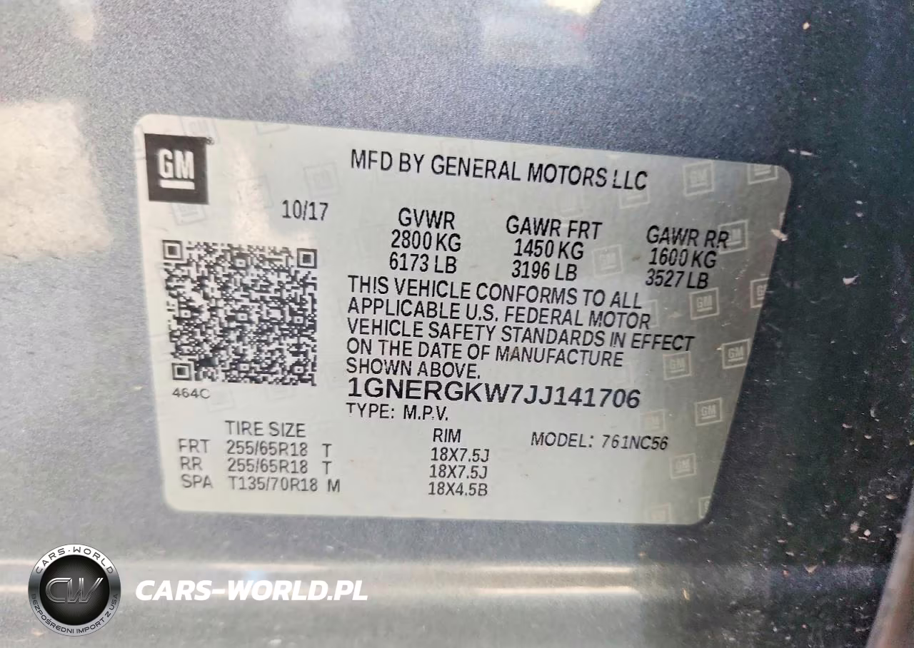 2018 Chevrolet Traverse Lt VIN:1GNERGKW7JJ141706 - 13