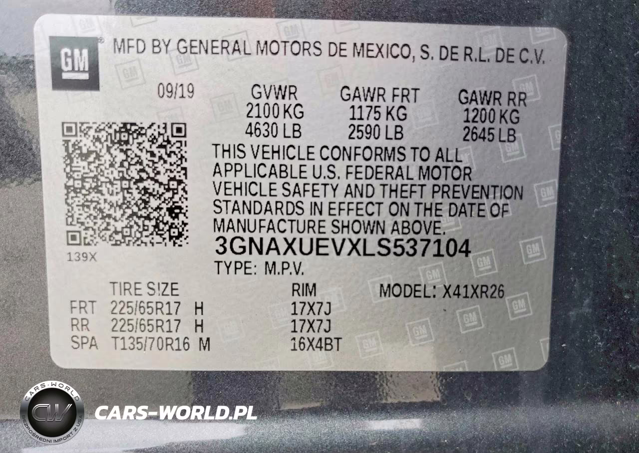 2020 Chevrolet Equinox Lt VIN:3GNAXUEVXLS537104 - 13