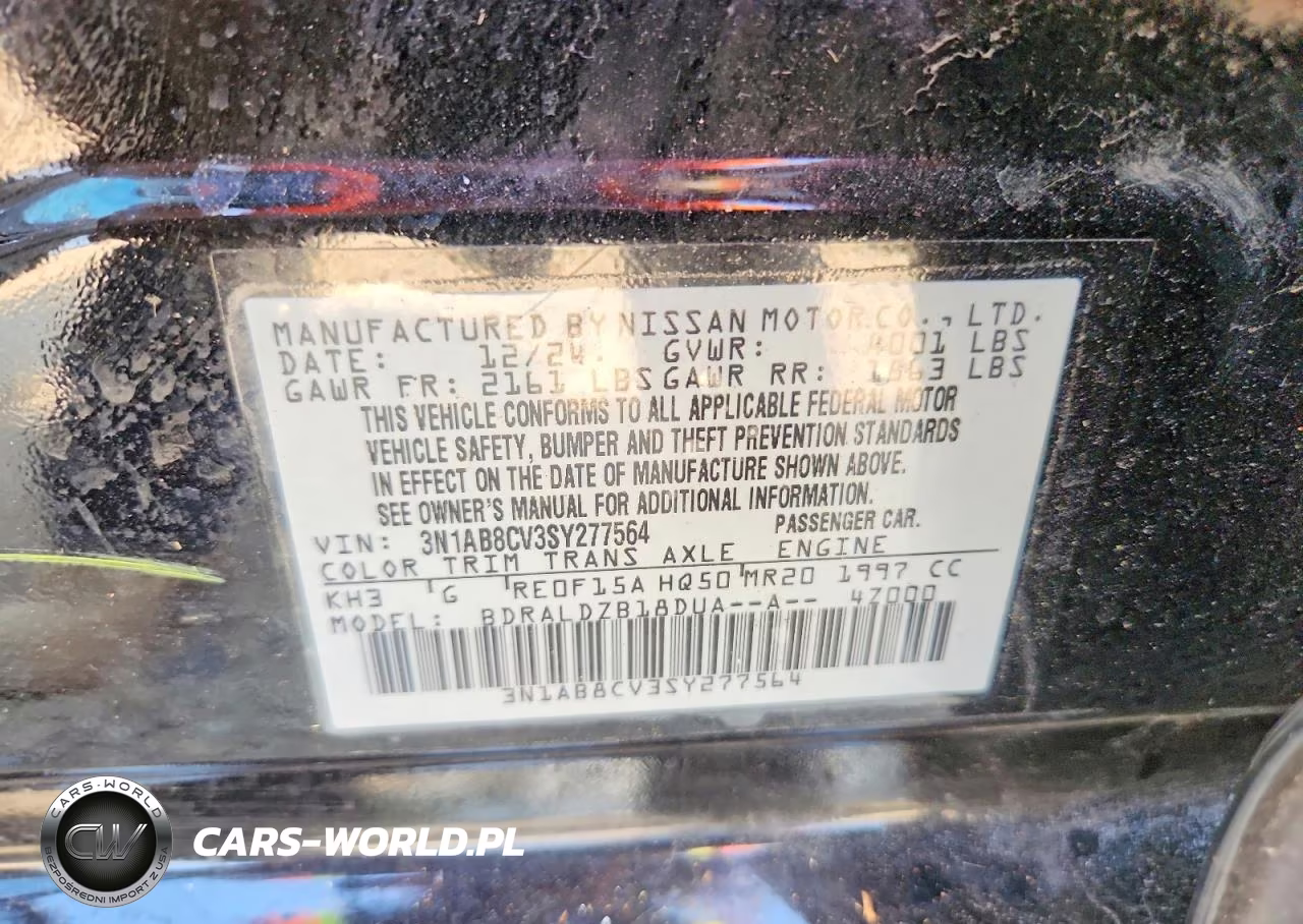 2025 Nissan Sentra Sv VIN:3N1AB8CV3SY277564 - 13