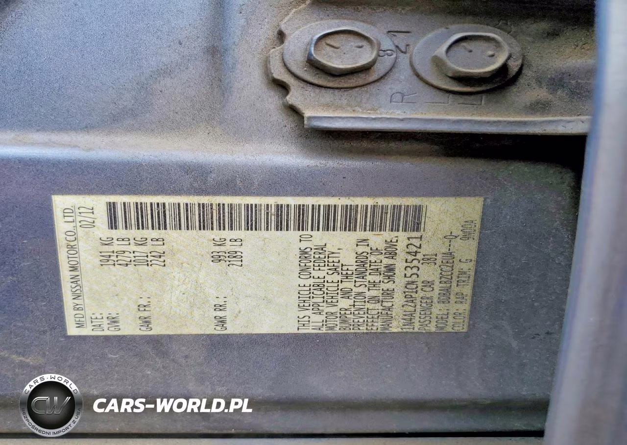 2012 Nissan Altima 2.5 VIN:1N4AL2AP1CN535421 - 12