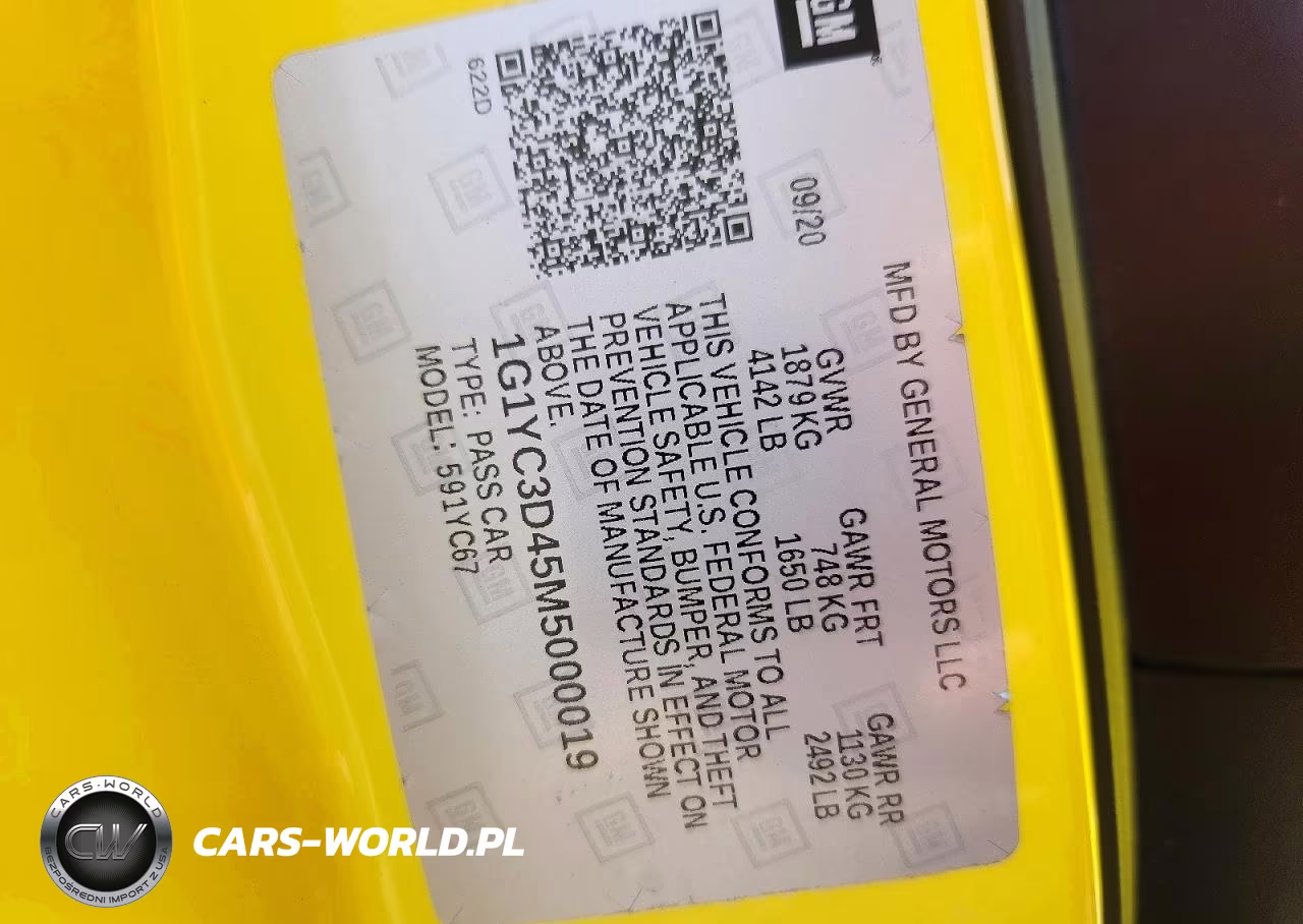 2021 Chevrolet Corvette Stingray 3Lt VIN:1G1YC3D45M5000019 - 12