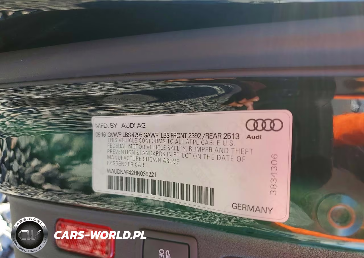 2017 Audi A4 Premium VIN:WAUDNAF42HN039221 - 12
