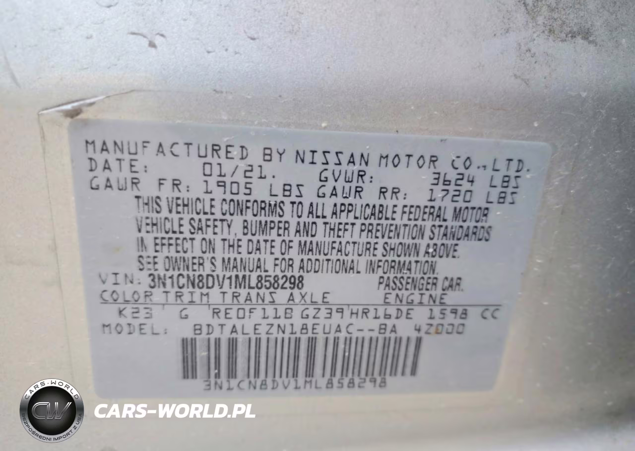 2021 Nissan Versa S VIN:3N1CN8DV1ML858298 - 12