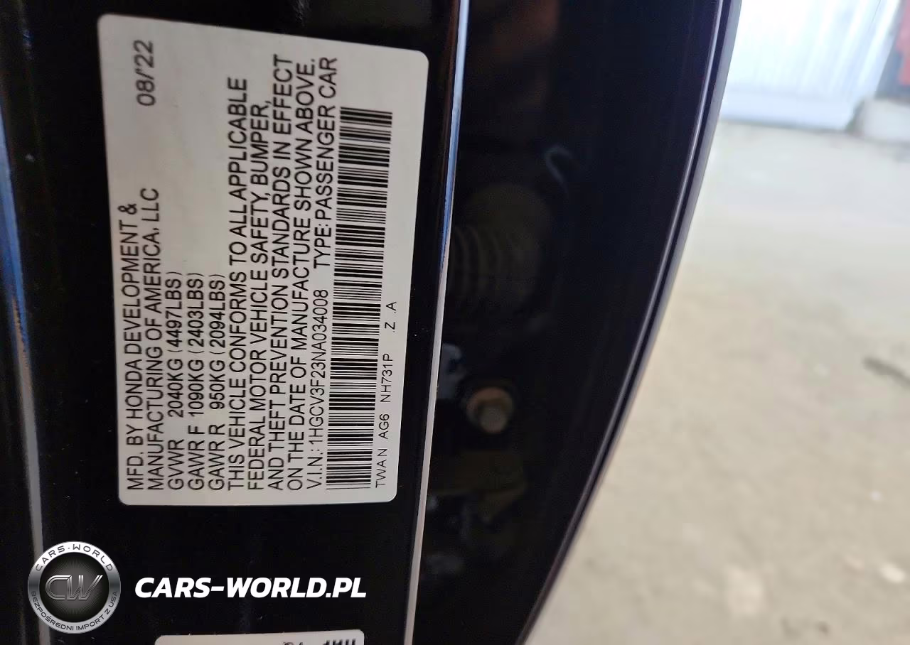 2022 Honda Accord Hybrid Sport VIN:1HGCV3F23NA034008 - 12