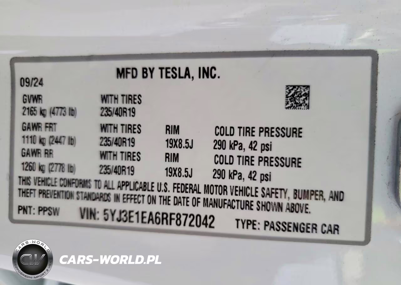 2024 Tesla Model 3 VIN:5YJ3E1EA6RF872042 - 12
