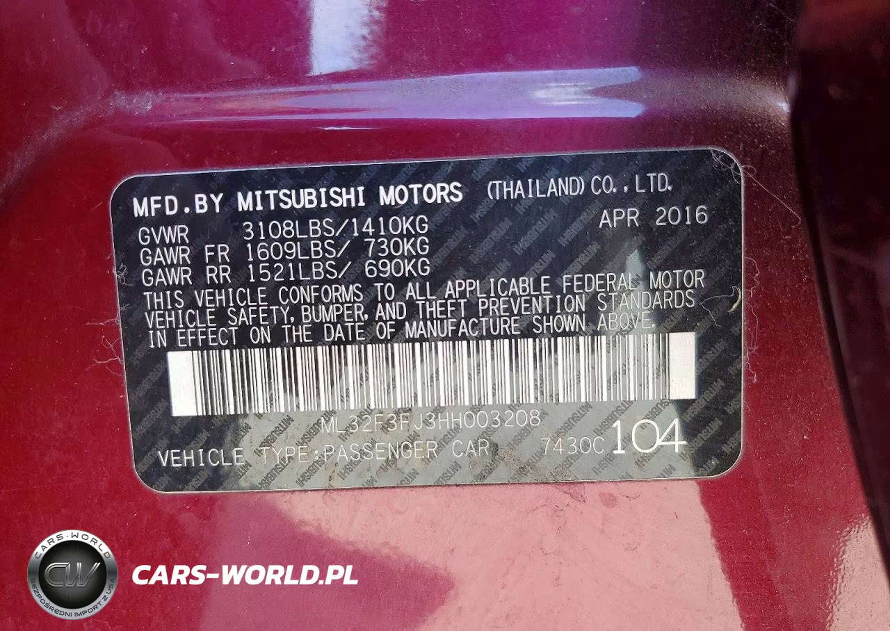 2017 Mitsubishi Mirage G4 Es VIN:ML32F3FJ3HH003208 - 12