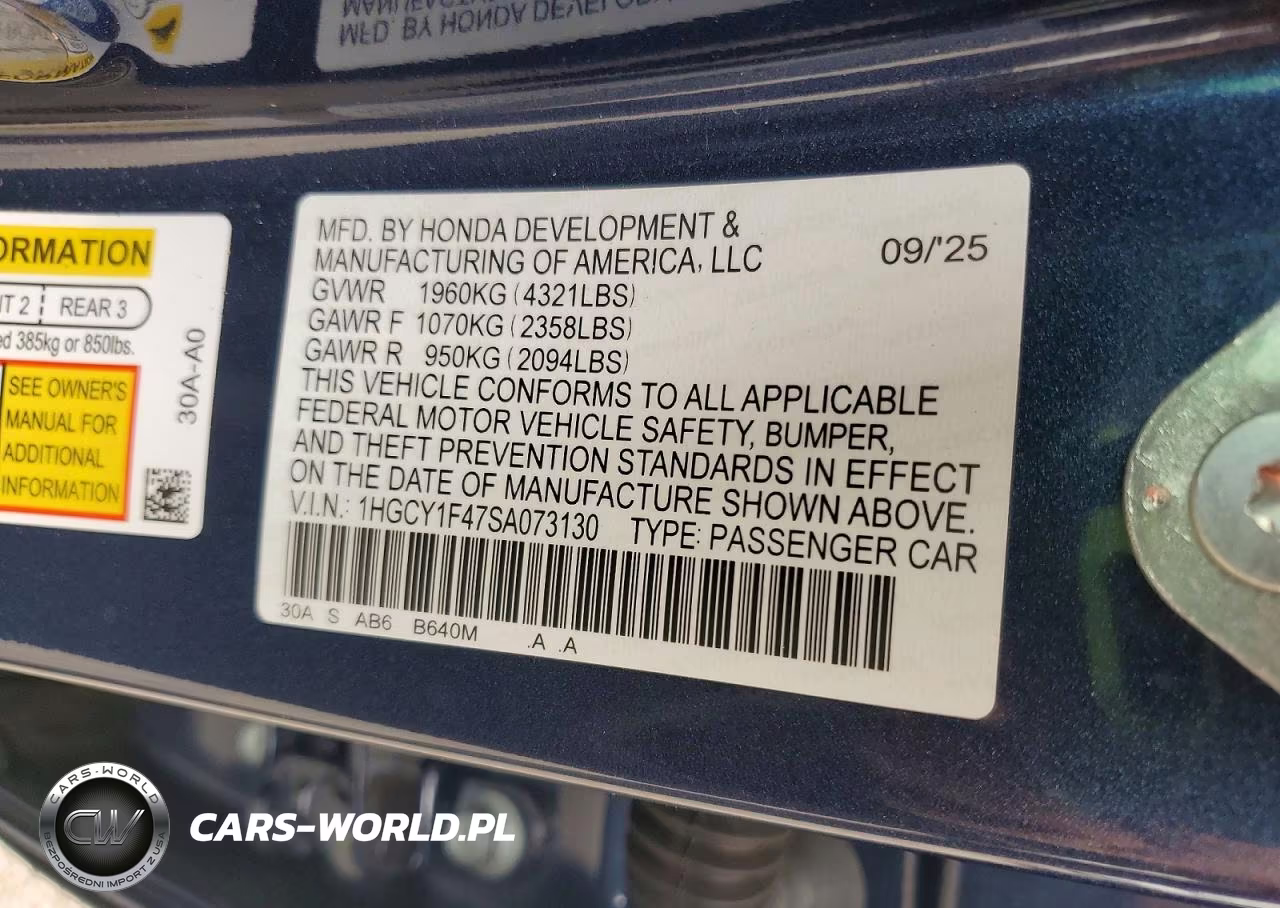 2025 Honda Accord Se VIN:1HGCY1F47SA073130 - 13