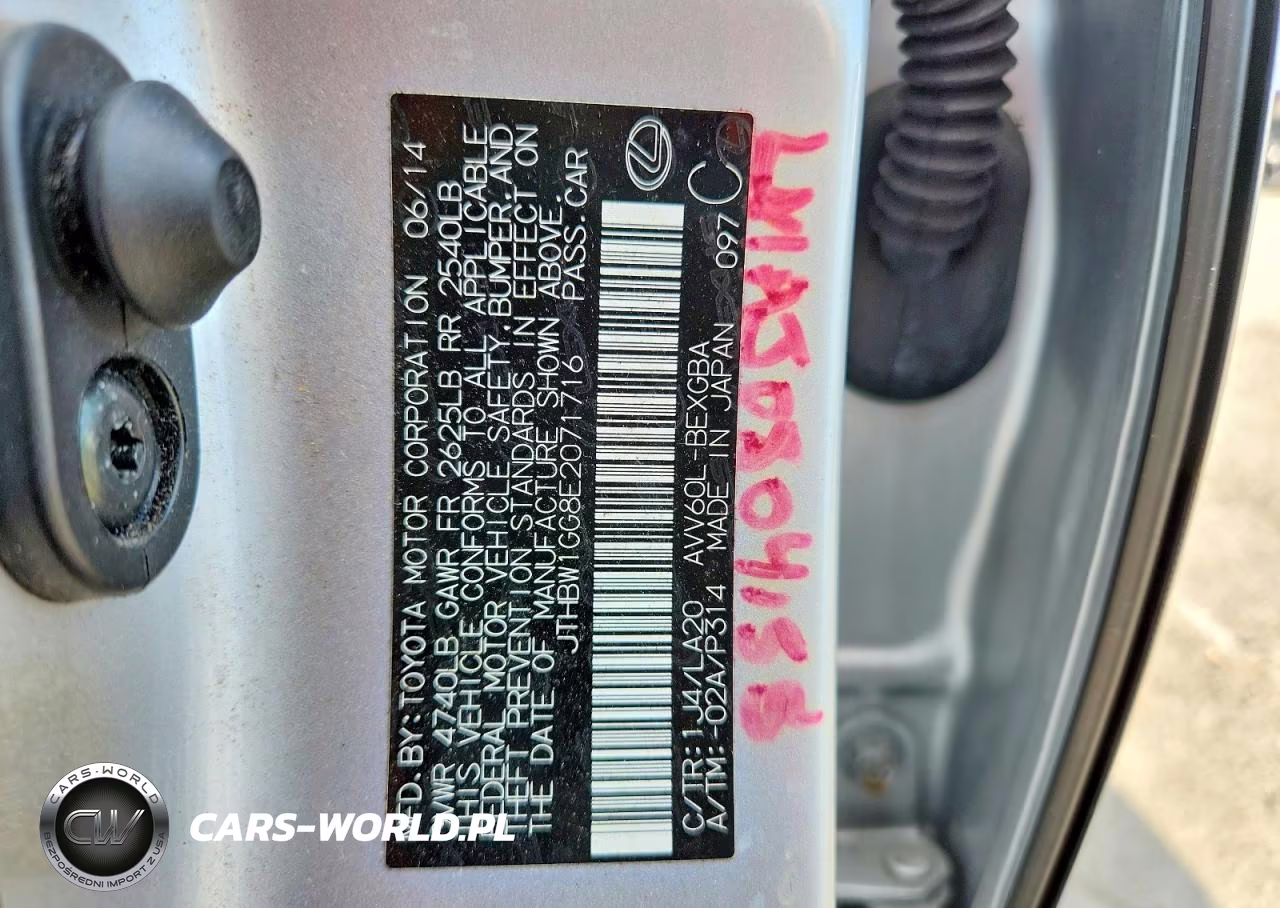 2014 Lexus Es 300H VIN:JTHBW1GG8E2071716 - 12