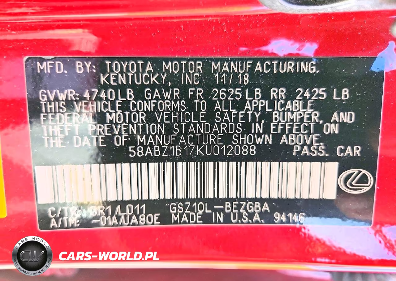 2019 Lexus Es 350 VIN:58ABZ1B17KU012088 - 13
