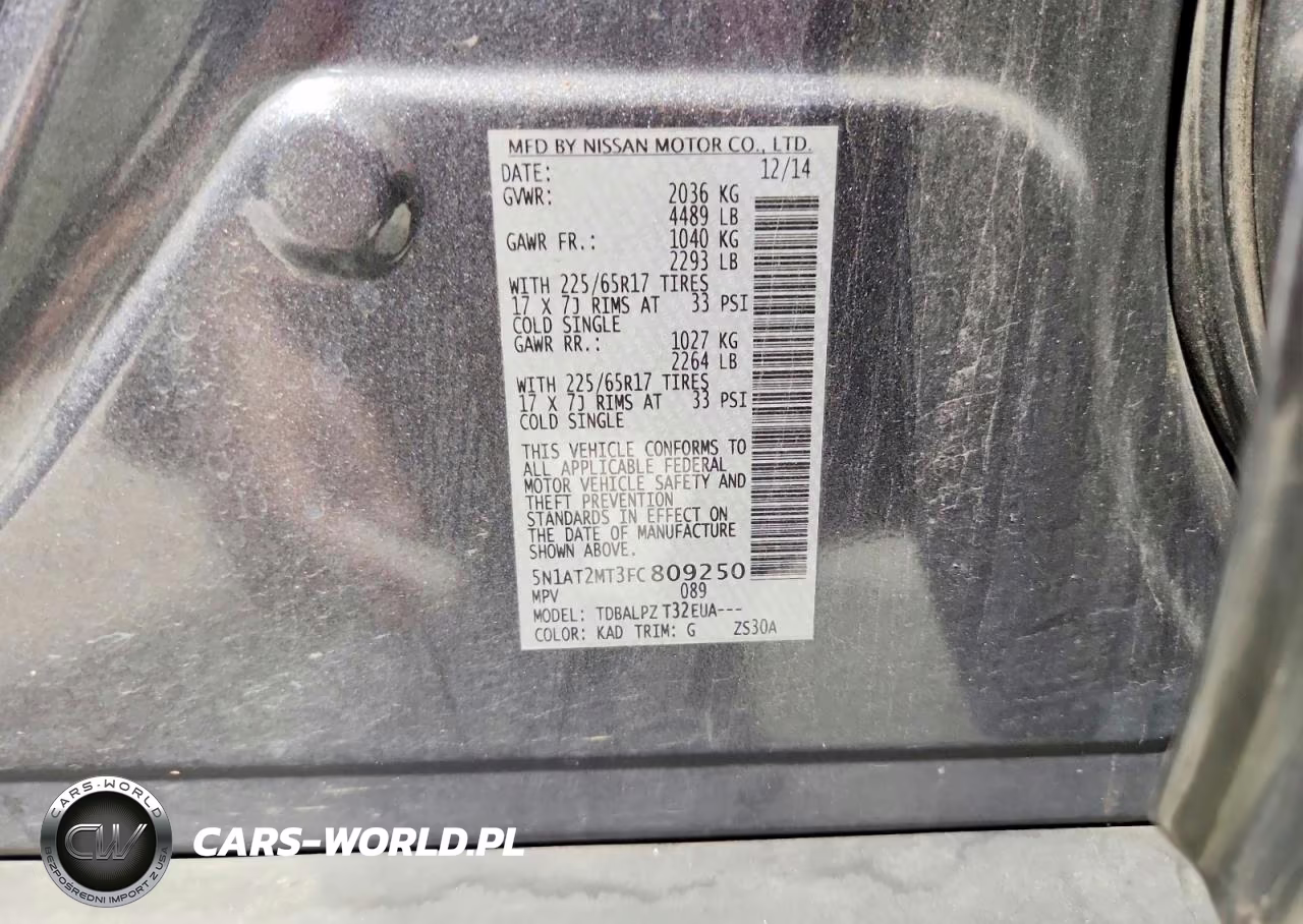 2015 Nissan Rogue VIN:5N1AT2MT3FC809250 - 14