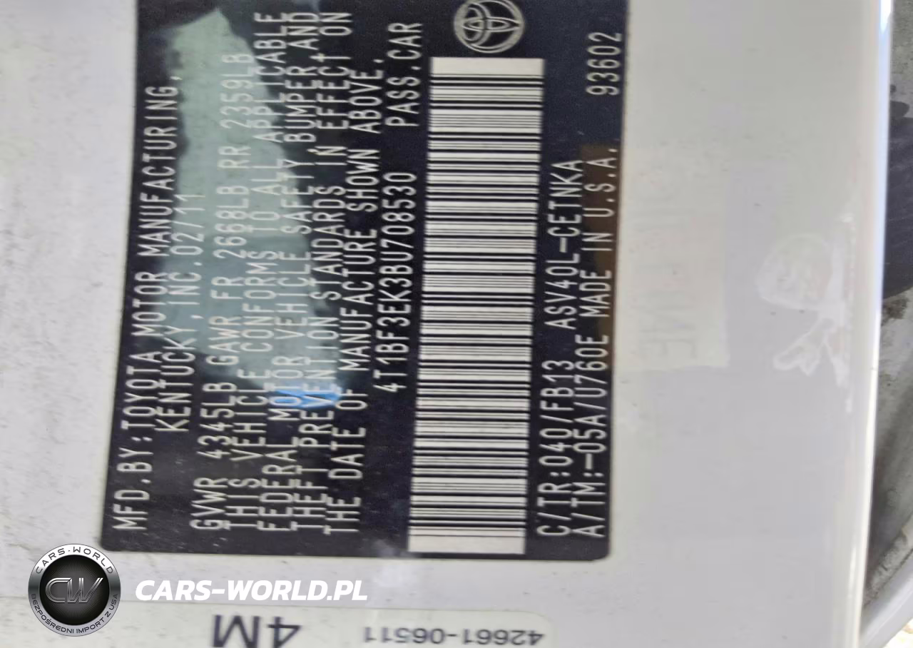 2011 Toyota Camry Base VIN:4T1BF3EK3BU708530 - 12