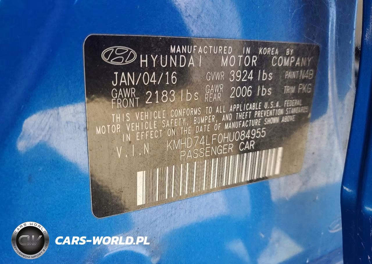 2017 Hyundai Elantra Se VIN:KMHD74LF0HU084955 - 12