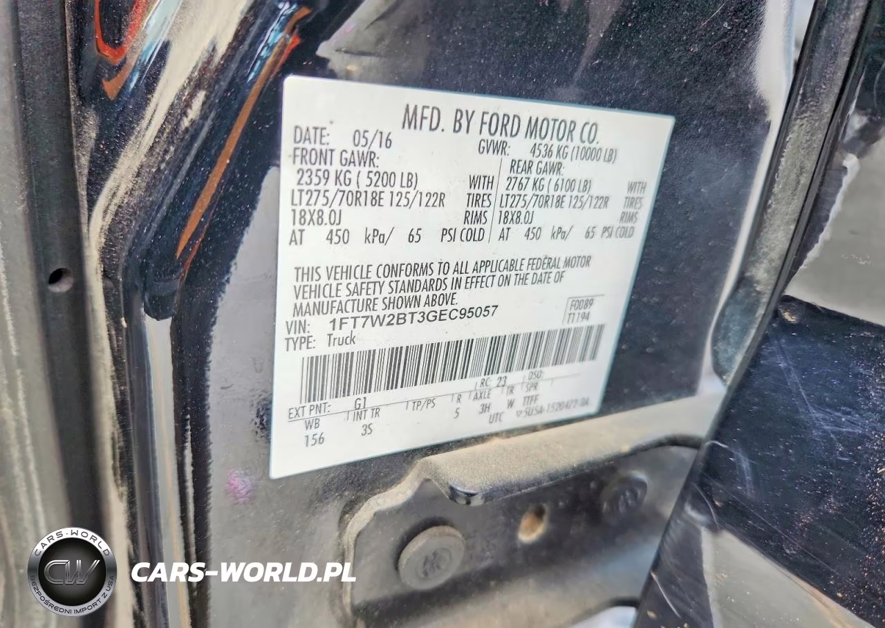 2016 Ford F250 Super Duty VIN:1FT7W2BT3GEC95057 - 12
