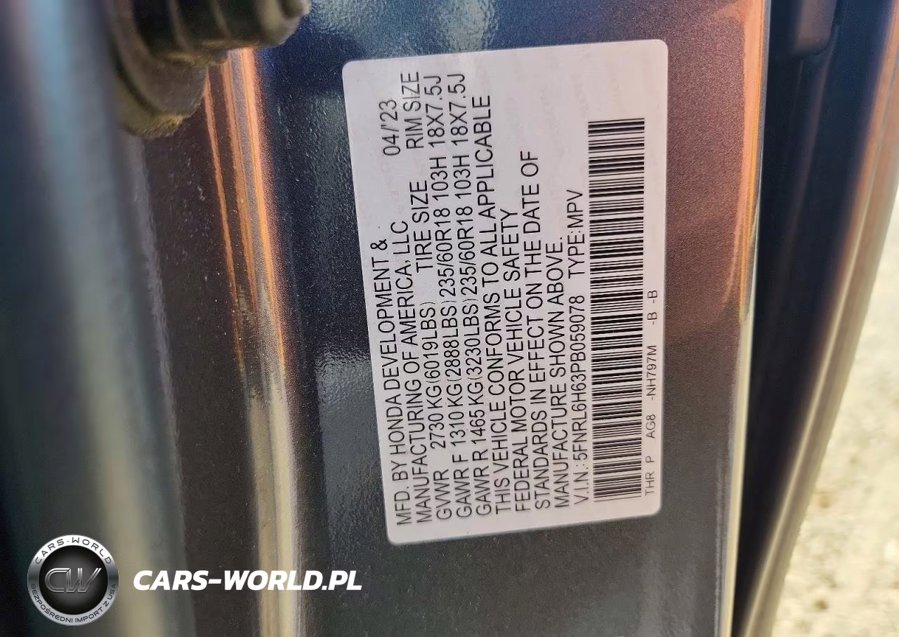 2023 Honda Odyssey Exl VIN:5FNRL6H63PB059078 - 13