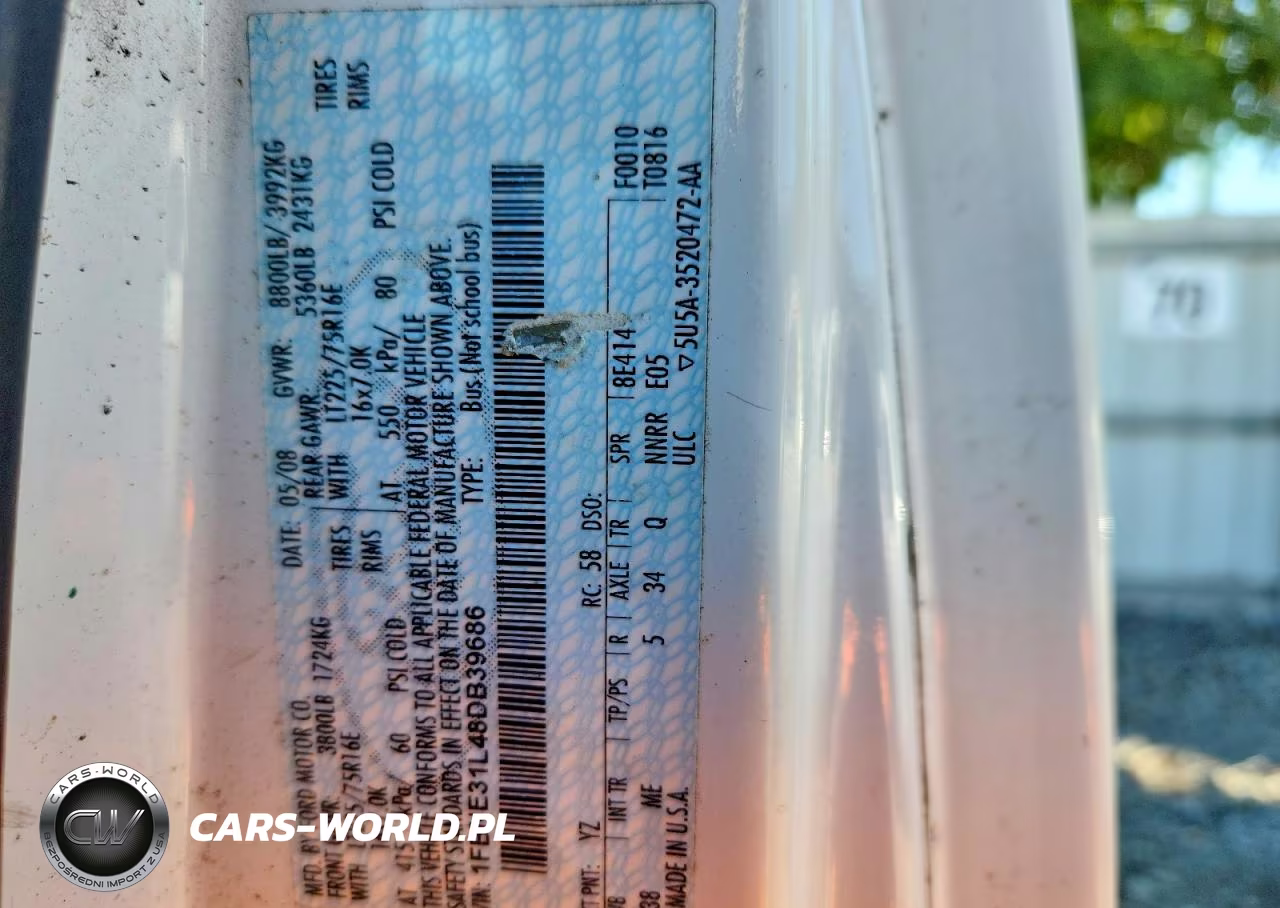 2008 Ford Econoline E350 Super Duty Wagon VIN:1FBNE31L48DB39686 - 13