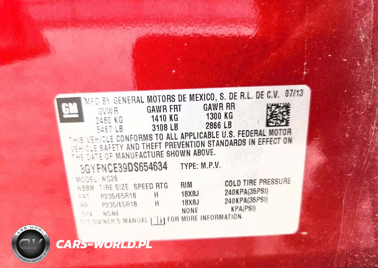 2013 Cadillac Srx Luxury Collection VIN:3GYFNCE39DS654634 - 13