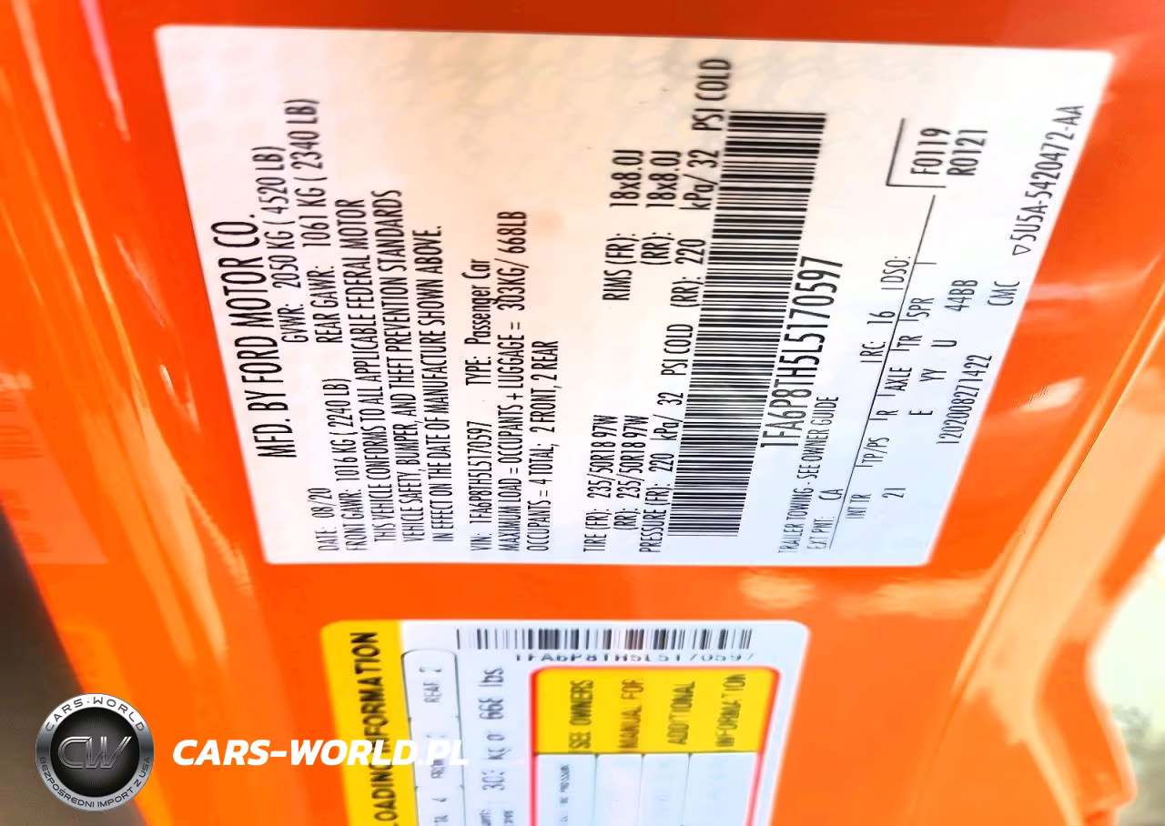 2020 Ford Mustang Cobra Gt VIN:1FA6P8TH5L5170597 - 12